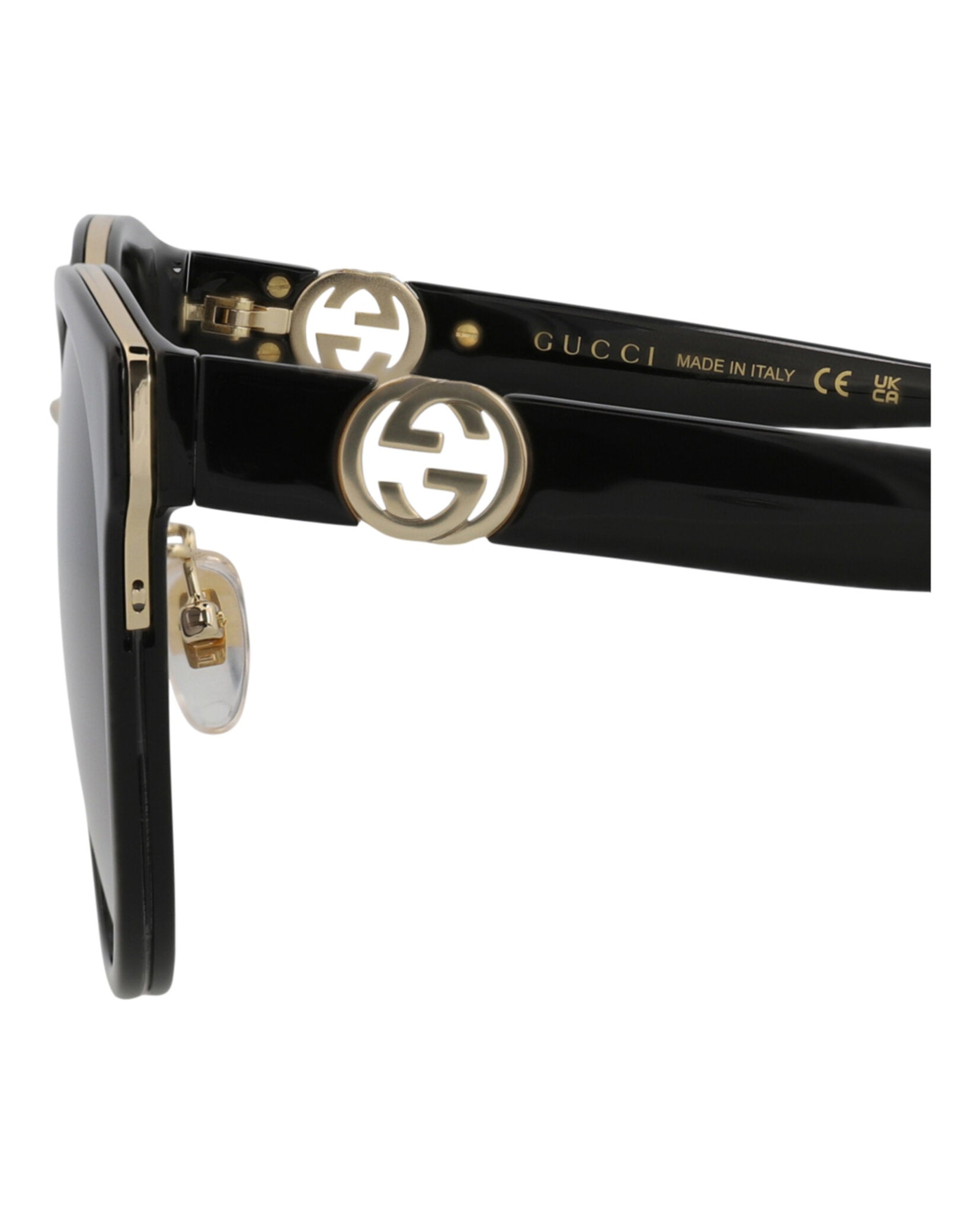 Gucci Womens Round/Oval Black Black Grey Fashion Designer Eyewear