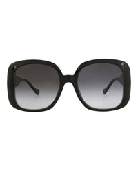 Gucci Womens Square/Rectangle Black Black Grey Fashion Designer Eyewear