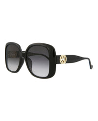 Gucci Womens Square/Rectangle Black Black Grey Fashion Designer Eyewear