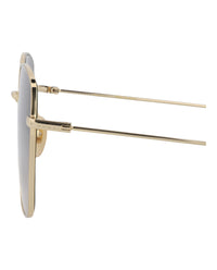 Gucci Gucci Womens Square/Rectangle Gold Gold Grey Fashion Designer Eyewear