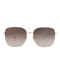 Gucci Gucci Womens Square/Rectangle Gold Gold Brown Fashion Designer Eyewear
