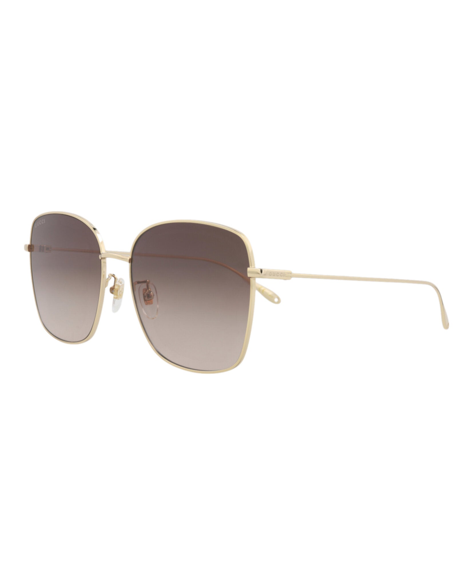 Gucci Gucci Womens Square/Rectangle Gold Gold Brown Fashion Designer Eyewear