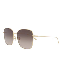 Gucci Gucci Womens Square/Rectangle Gold Gold Brown Fashion Designer Eyewear
