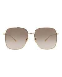 Gucci Womens Square/Rectangle Gold Gold Brown Fashion Designer Eyewear