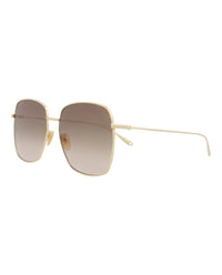 Gucci Womens Square/Rectangle Gold Gold Brown Fashion Designer Eyewear