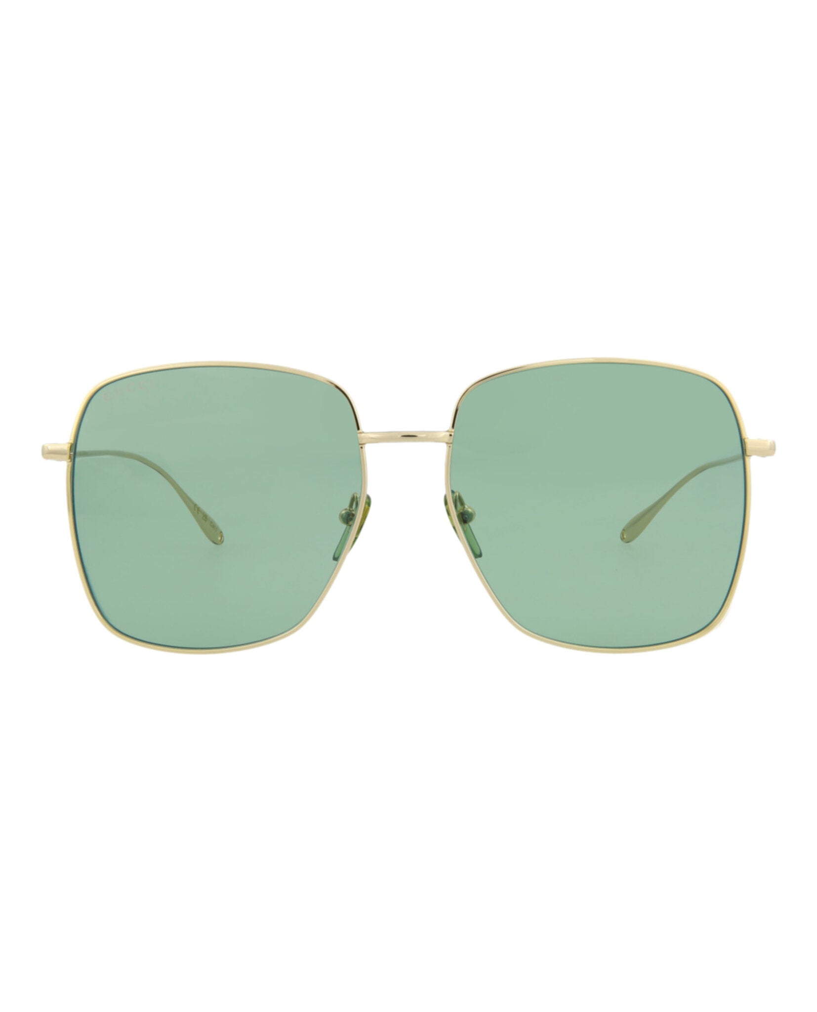 Gucci Womens Square/Rectangle Gold Gold Green Fashion Designer Eyewear