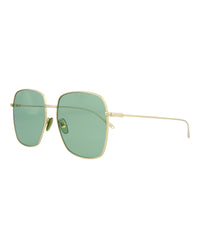 Gucci Womens Square/Rectangle Gold Gold Green Fashion Designer Eyewear