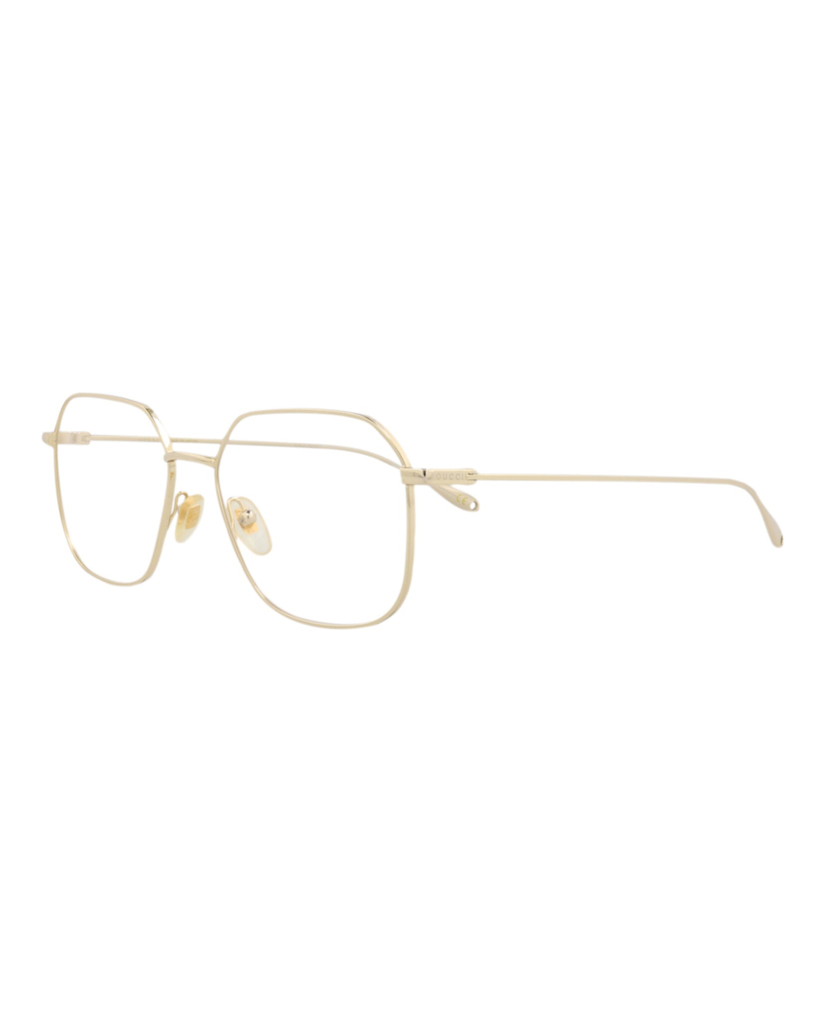 Gucci Gucci Womens Square/Rectangle Gold Gold Transparent Fashion Designer Eyewear