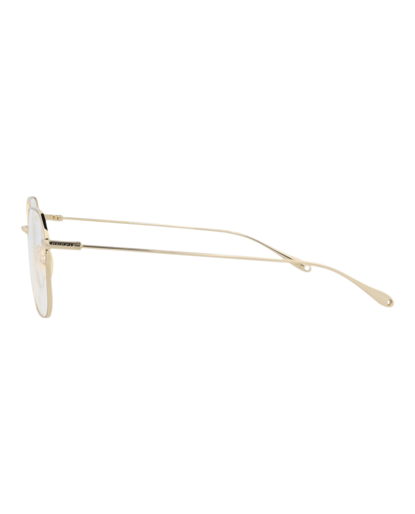 Gucci Gucci Womens Square/Rectangle Gold Gold Transparent Fashion Designer Eyewear