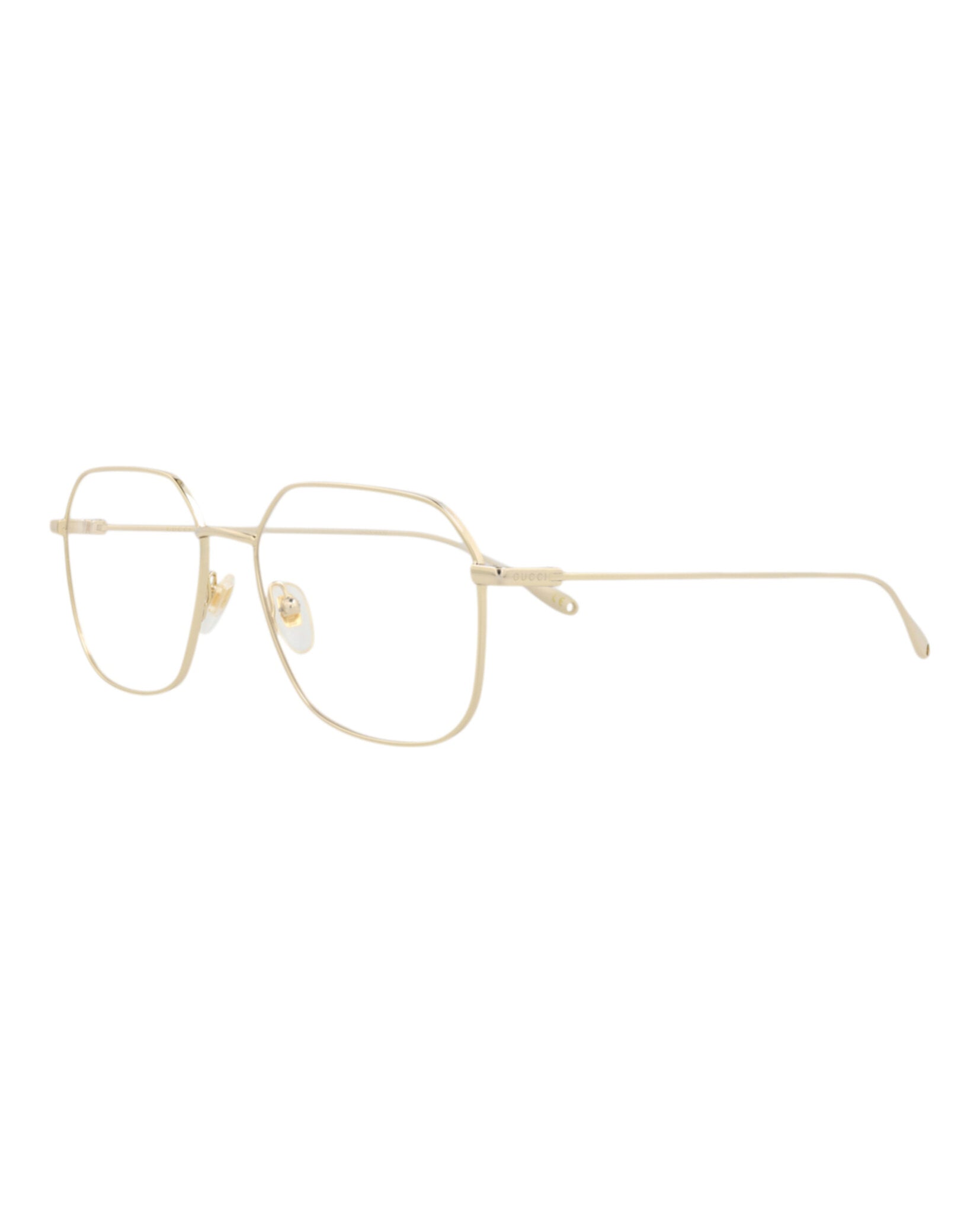 Gucci Gucci Womens Square/Rectangle Gold Gold Transparent Fashion Designer Eyewear
