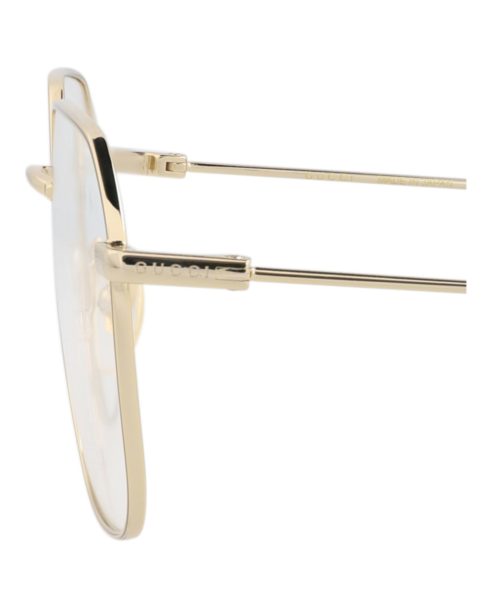 Gucci Gucci Womens Square/Rectangle Gold Gold Transparent Fashion Designer Eyewear