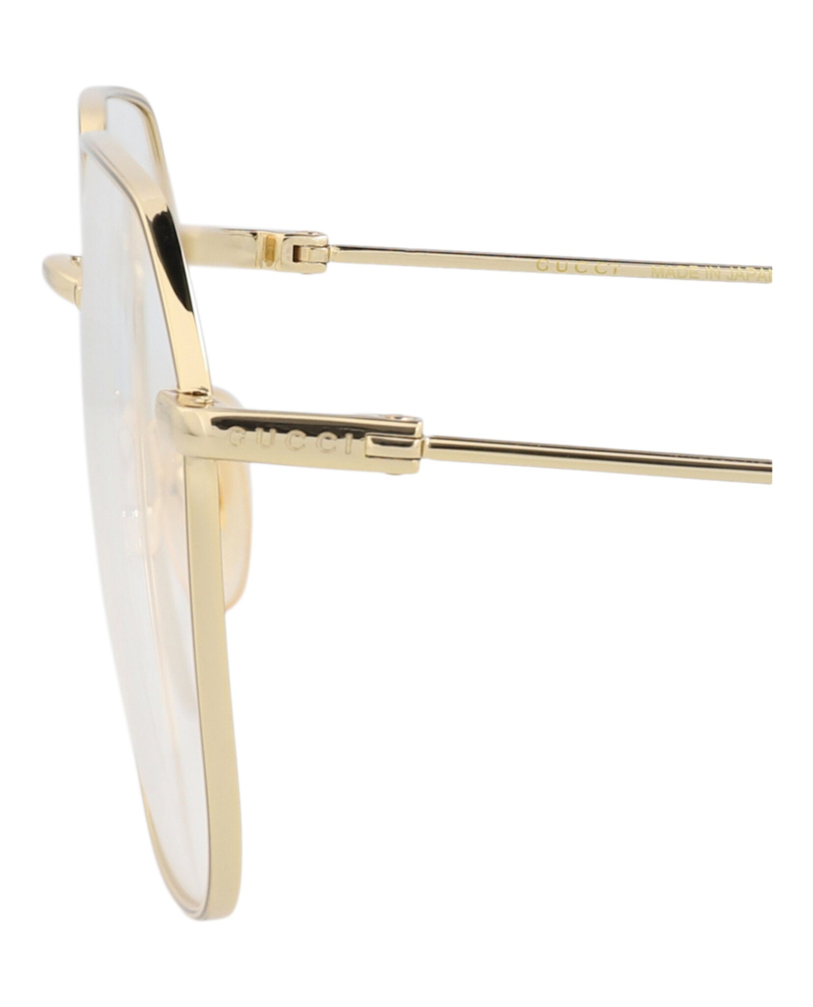 Gucci Gucci Womens Square/Rectangle Gold Gold Transparent Fashion Designer Eyewear