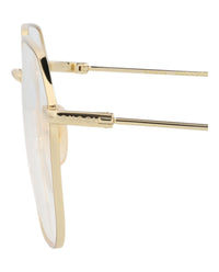 Gucci Gucci Womens Square/Rectangle Gold Gold Transparent Fashion Designer Eyewear