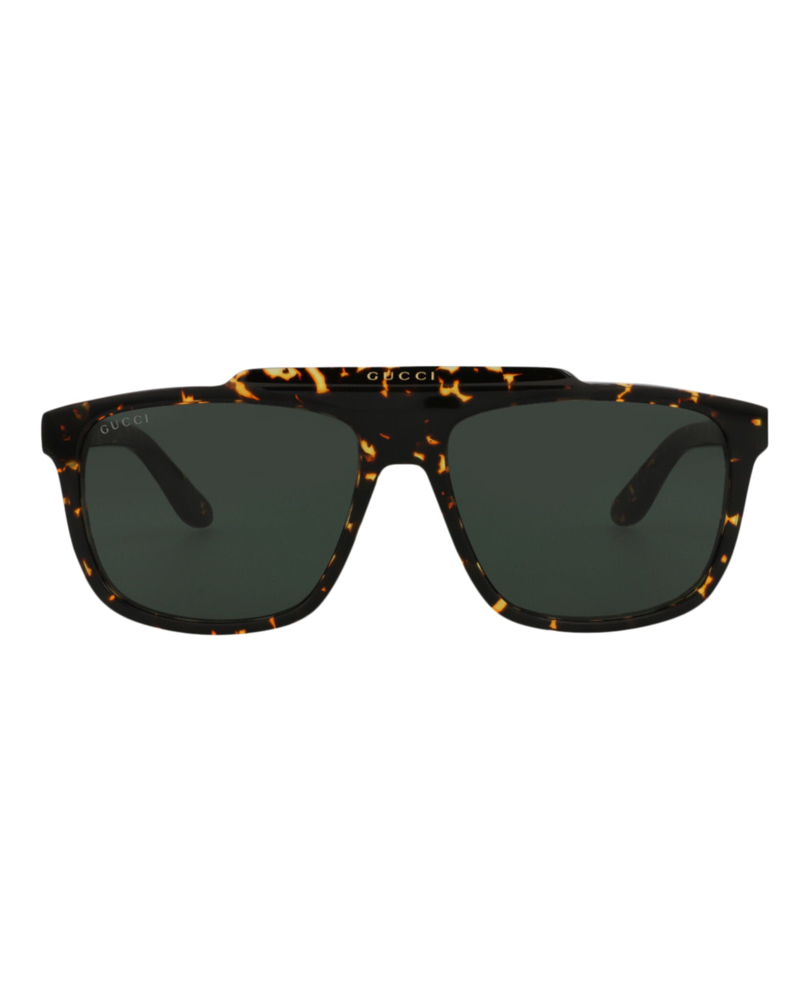 Gucci Mens Aviator Havana Havana Green Fashion Designer Eyewear