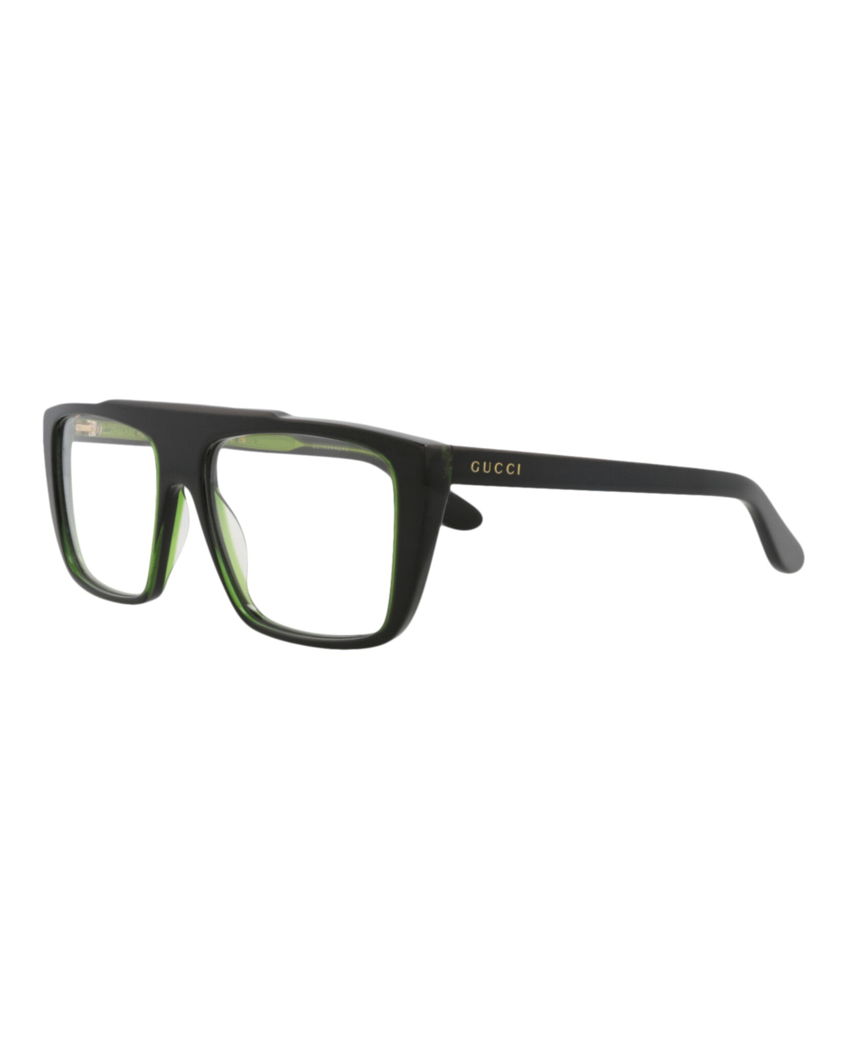 Gucci Gucci Mens Square/Rectangle Black Black Transparent Fashion Designer Eyewear