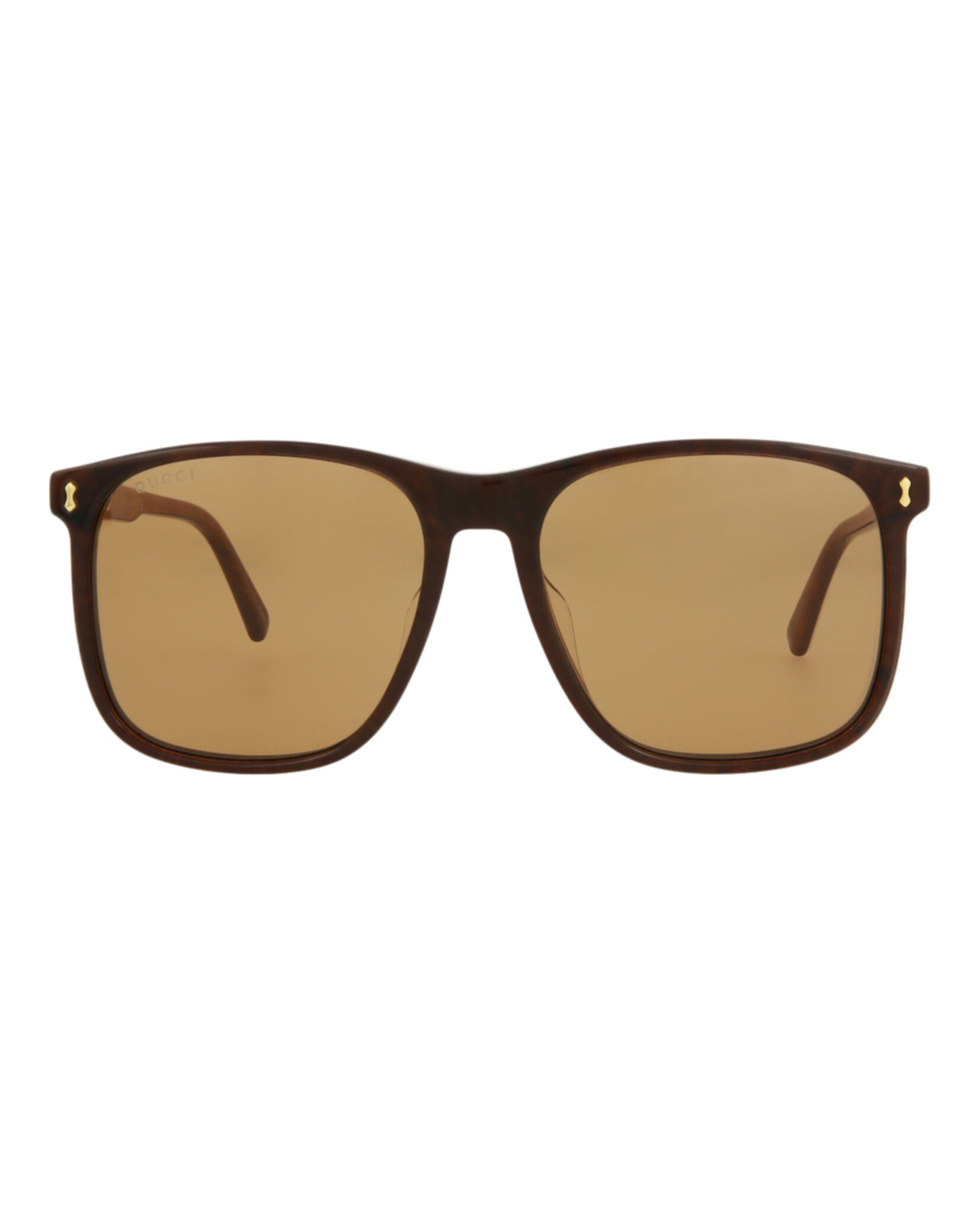 Gucci Mens Square/Rectangle Brown Brown Brown Fashion Designer Eyewear