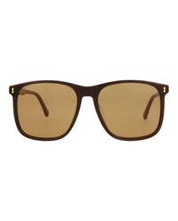 Gucci Mens Square/Rectangle Brown Brown Brown Fashion Designer Eyewear