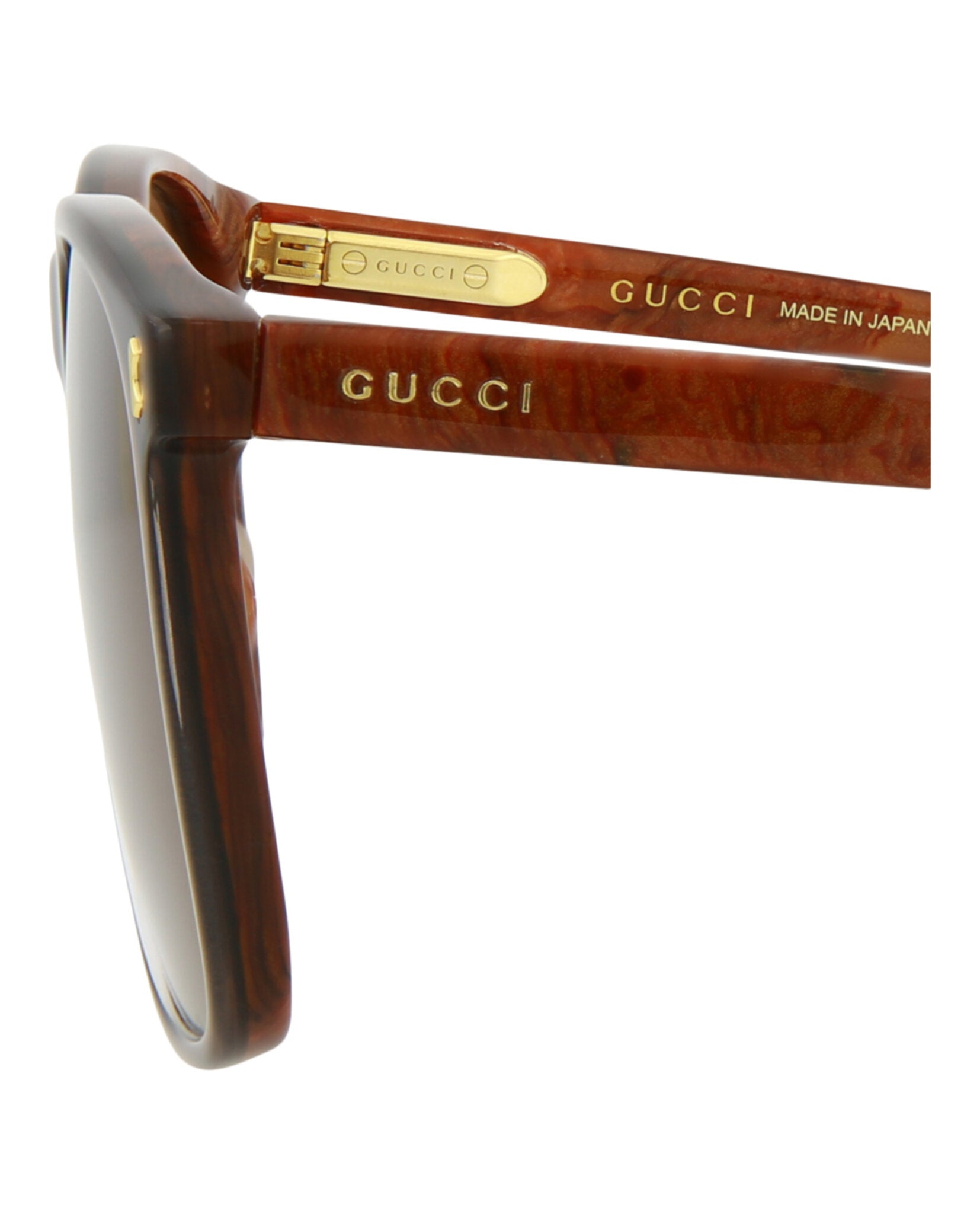 Gucci Mens Square/Rectangle Brown Brown Brown Fashion Designer Eyewear
