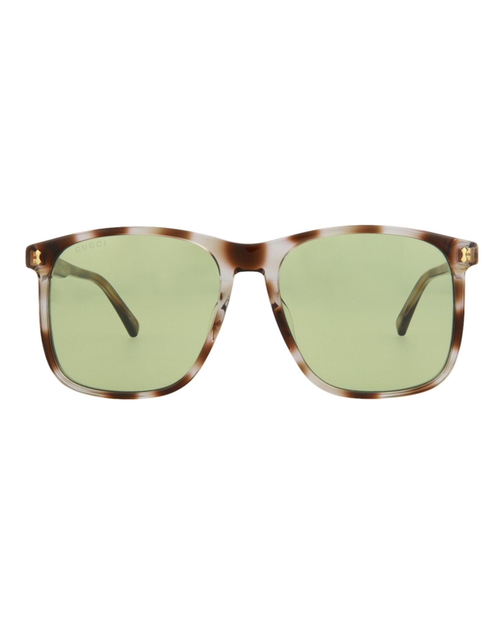 Gucci Mens Square/Rectangle Havana Havana Green Fashion Designer Eyewear