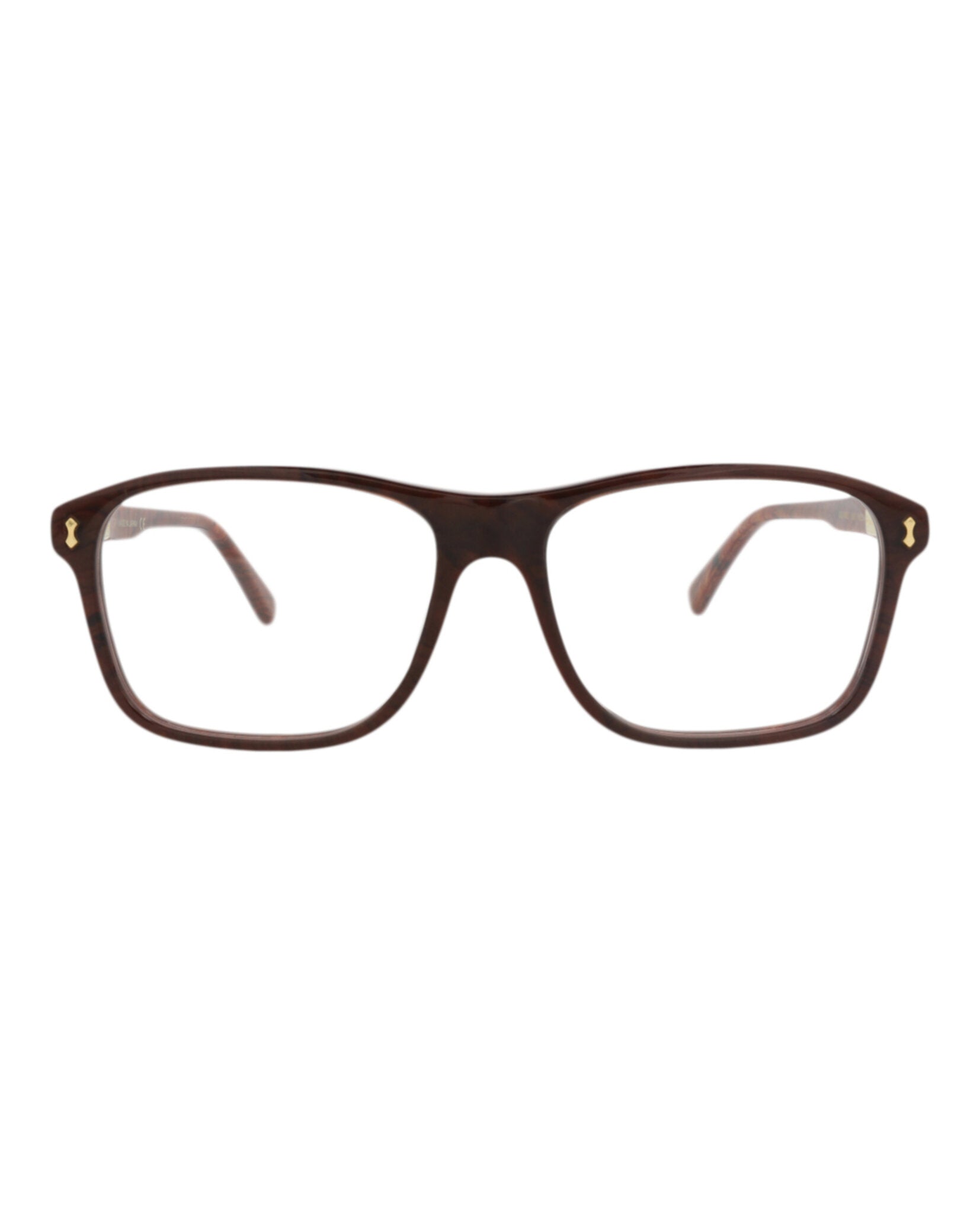 Gucci Mens Square/Rectangle Brown Brown Transparent Fashion Designer Eyewear