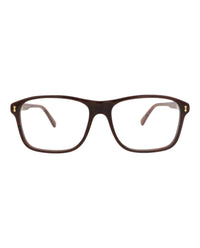 Gucci Mens Square/Rectangle Brown Brown Transparent Fashion Designer Eyewear