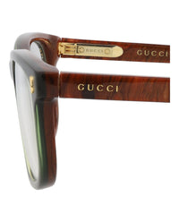 Gucci Mens Square/Rectangle Green Brown Transparent Fashion Designer Eyewear