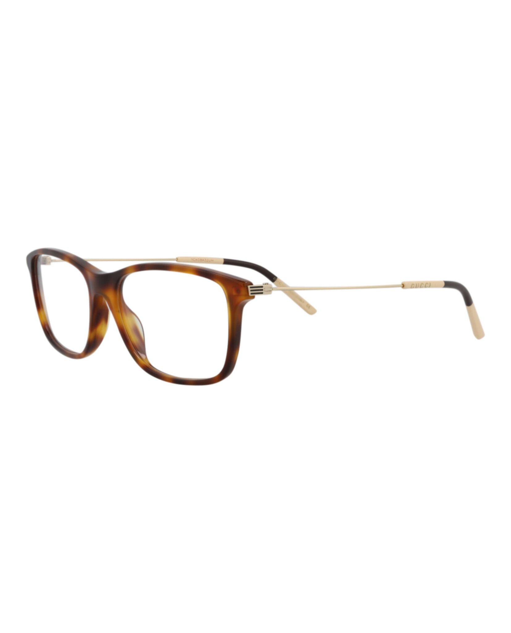 Gucci Gucci Mens Square/Rectangle Havana Gold Transparent Fashion Designer Eyewear
