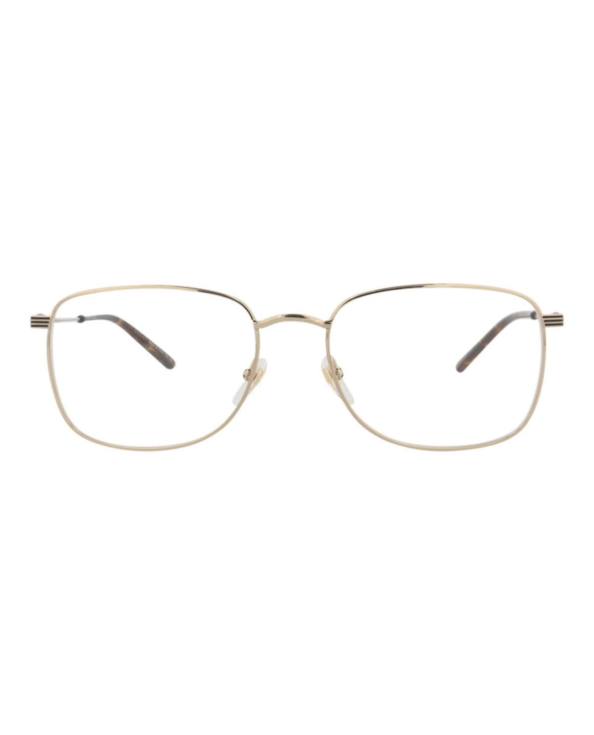 Gucci Mens Square/Rectangle Gold Gold Transparent Fashion Designer Eyewear