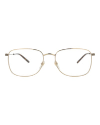 Gucci Mens Square/Rectangle Gold Gold Transparent Fashion Designer Eyewear