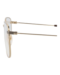 Gucci Mens Square/Rectangle Gold Gold Transparent Fashion Designer Eyewear