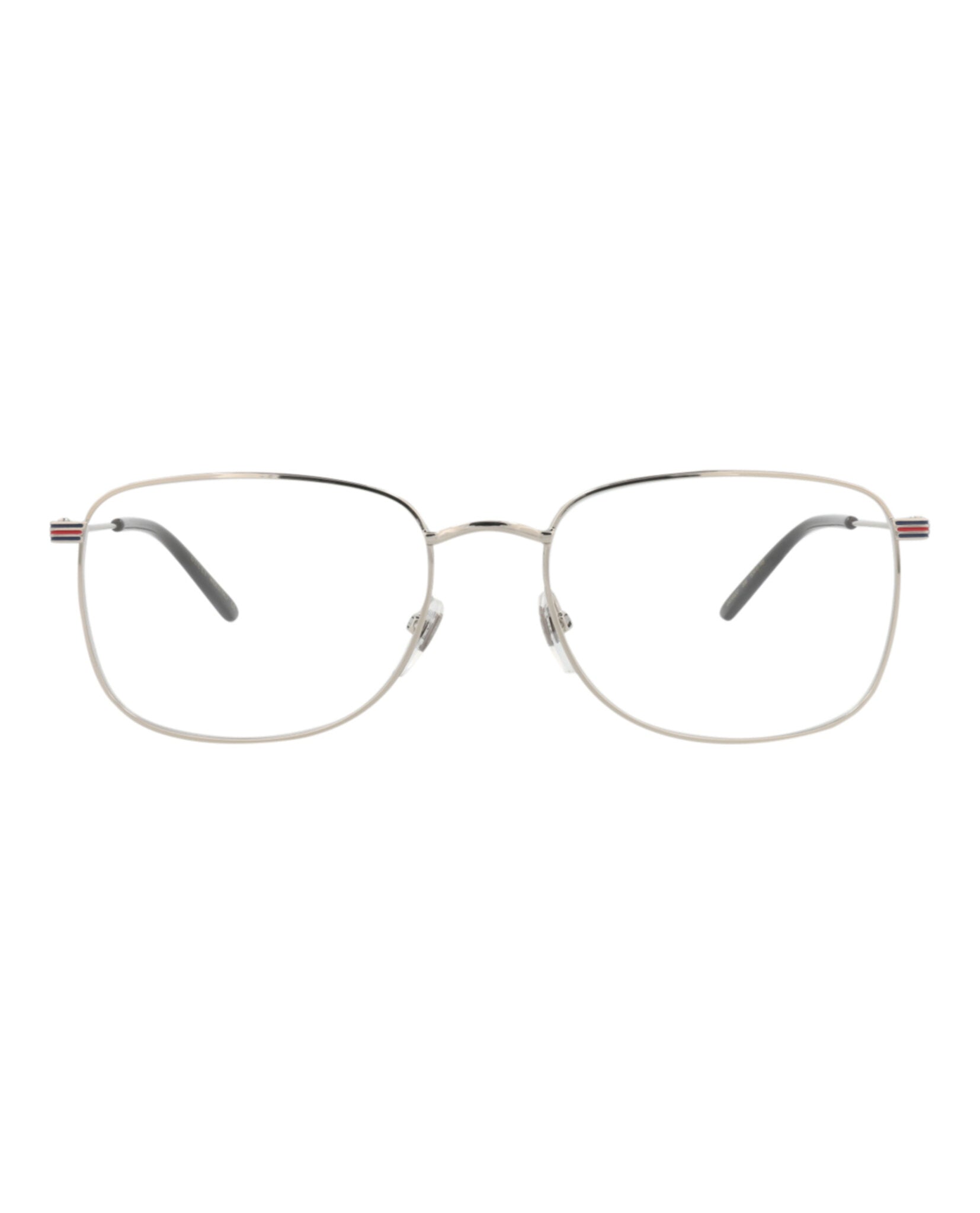 Gucci Mens Square/Rectangle Silver Silver Transparent Fashion Designer Eyewear