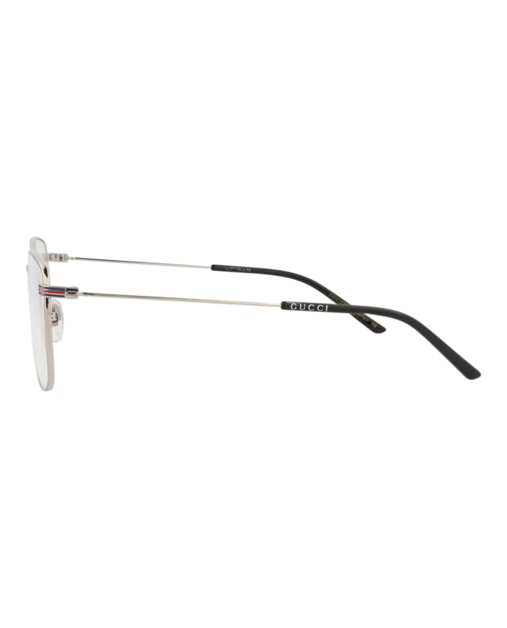 Gucci Mens Square/Rectangle Silver Silver Transparent Fashion Designer Eyewear