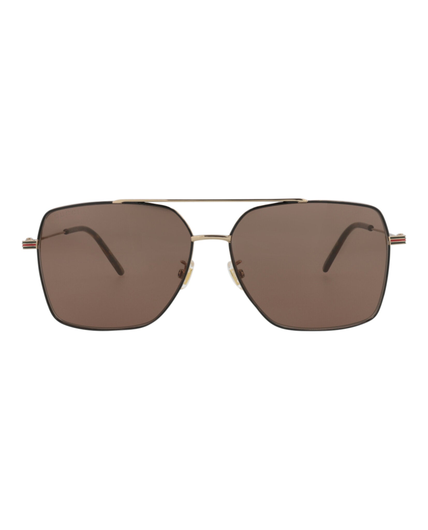 Gucci Gucci Mens Aviator Gold Gold Brown Fashion Designer Eyewear
