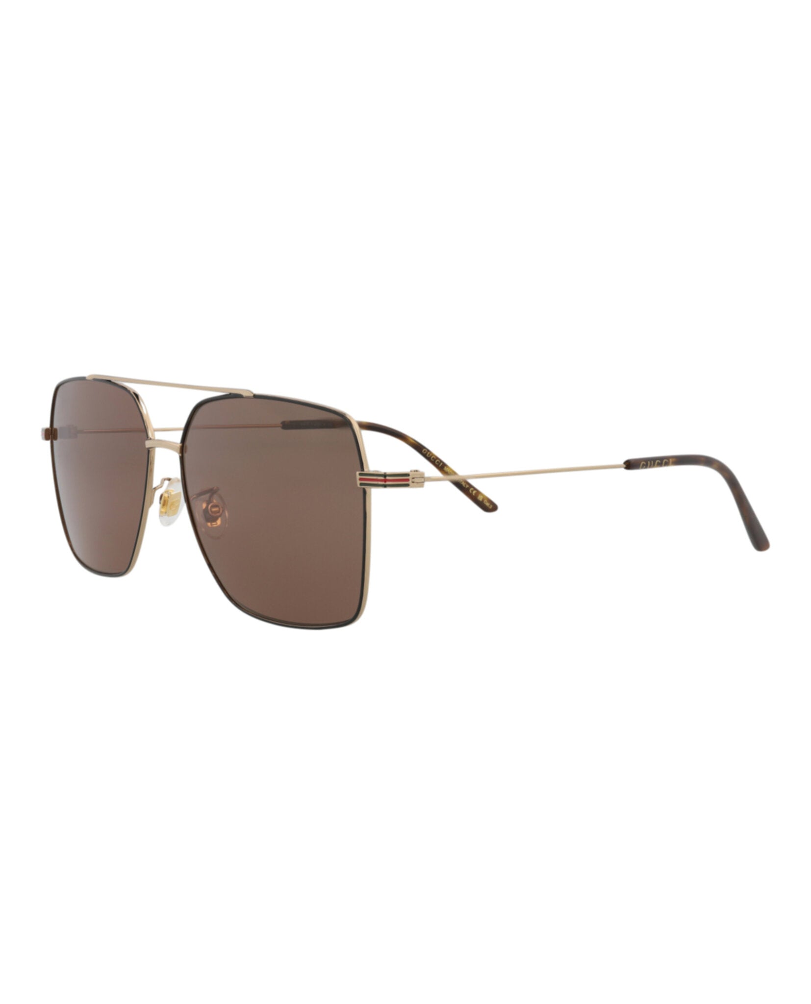 Gucci Gucci Mens Aviator Gold Gold Brown Fashion Designer Eyewear