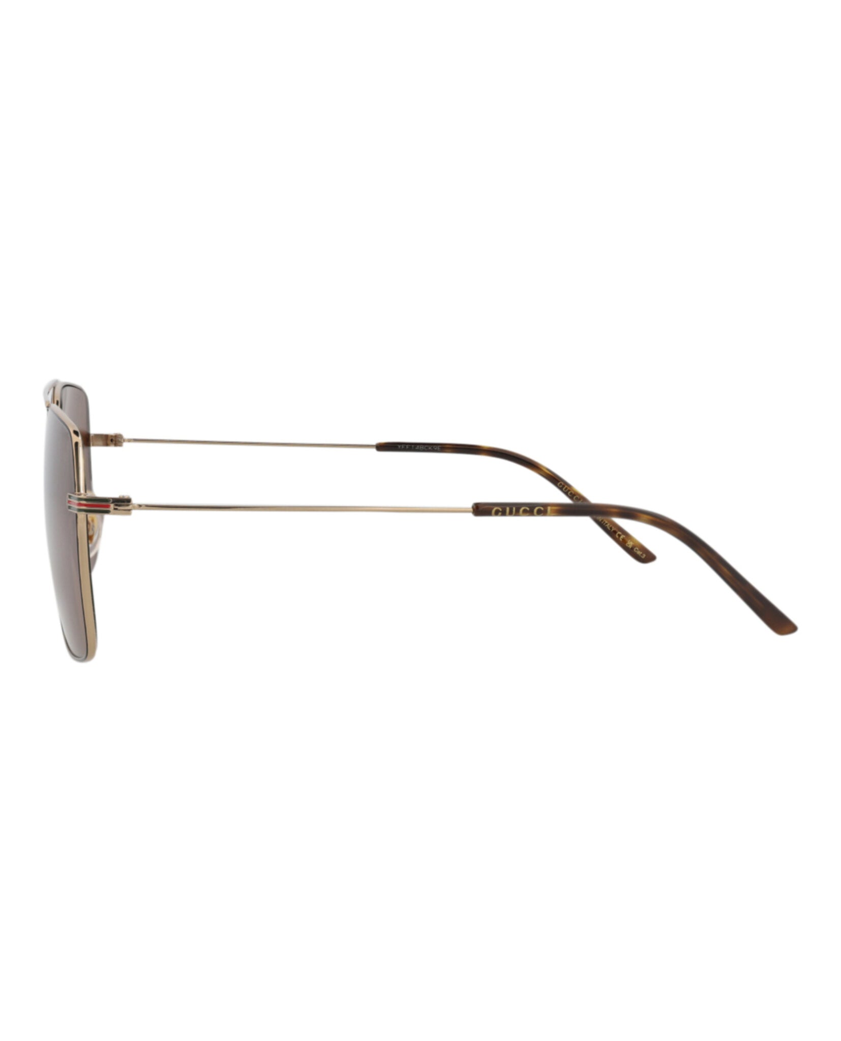 Gucci Gucci Mens Aviator Gold Gold Brown Fashion Designer Eyewear