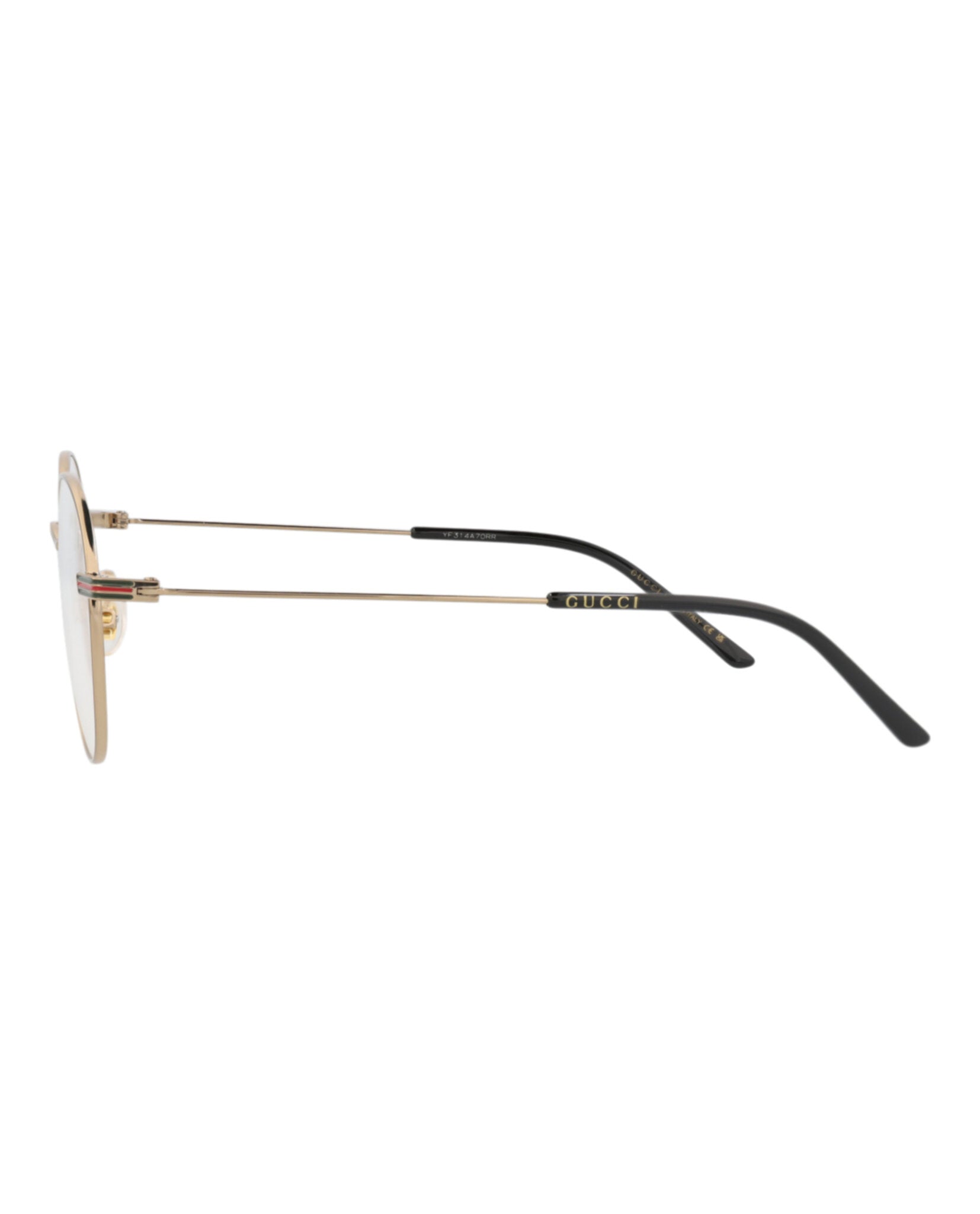 Gucci Gucci Mens Round/Oval Gold Gold Transparent Fashion Designer Eyewear