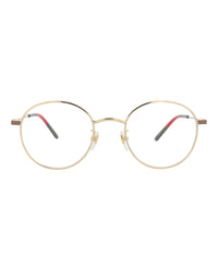 Gucci Mens Round/Oval Gold Gold Transparent Fashion Designer Eyewear