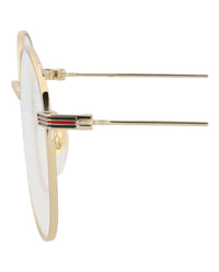 Gucci Mens Round/Oval Gold Gold Transparent Fashion Designer Eyewear