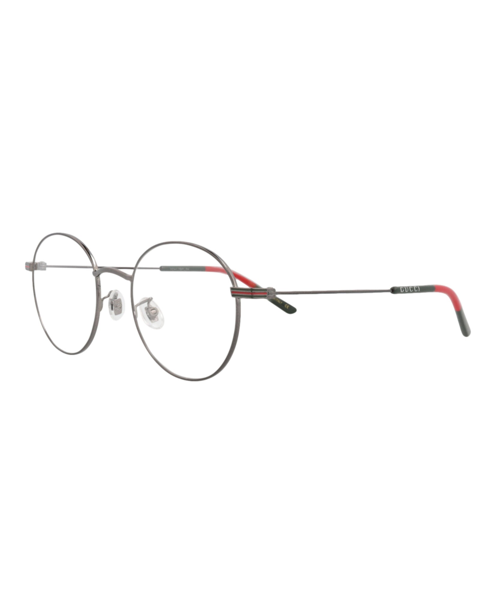 Gucci Gucci Mens Round/Oval Ruthenium Ruthenium Transparent Fashion Designer Eyewear
