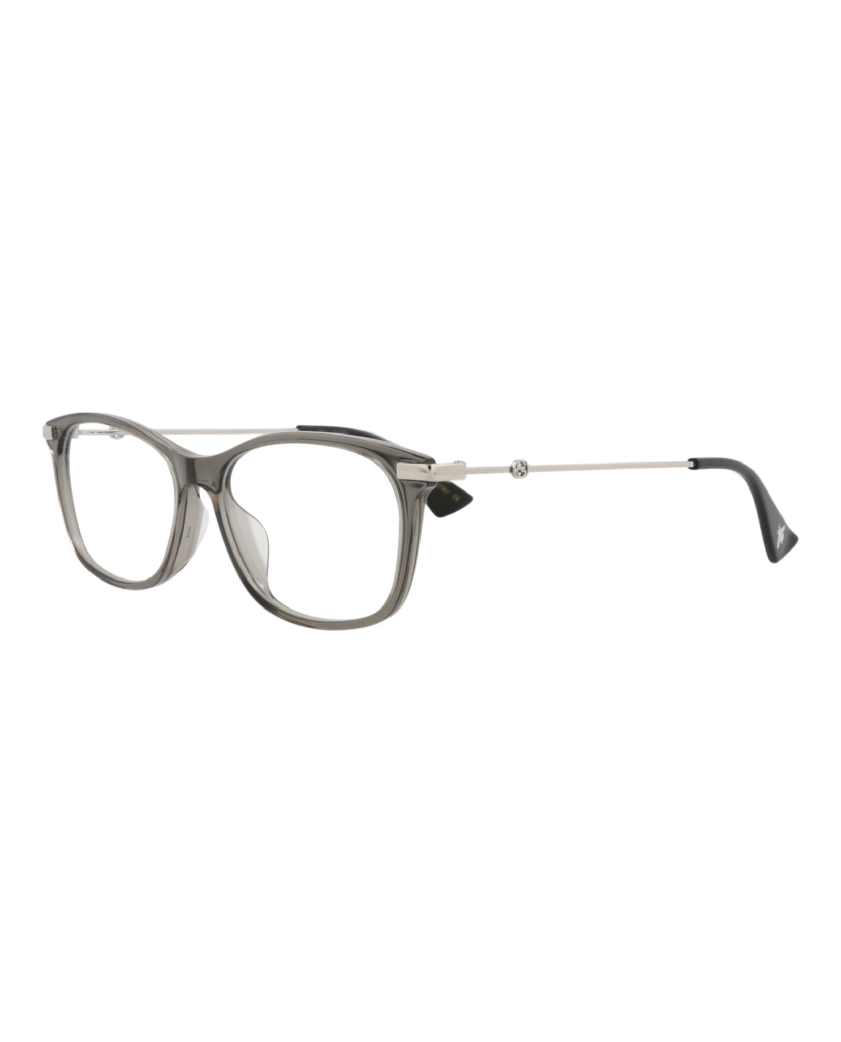 Gucci Gucci Womens Square/Rectangle Grey Silver Transparent Fashion Designer Eyewear