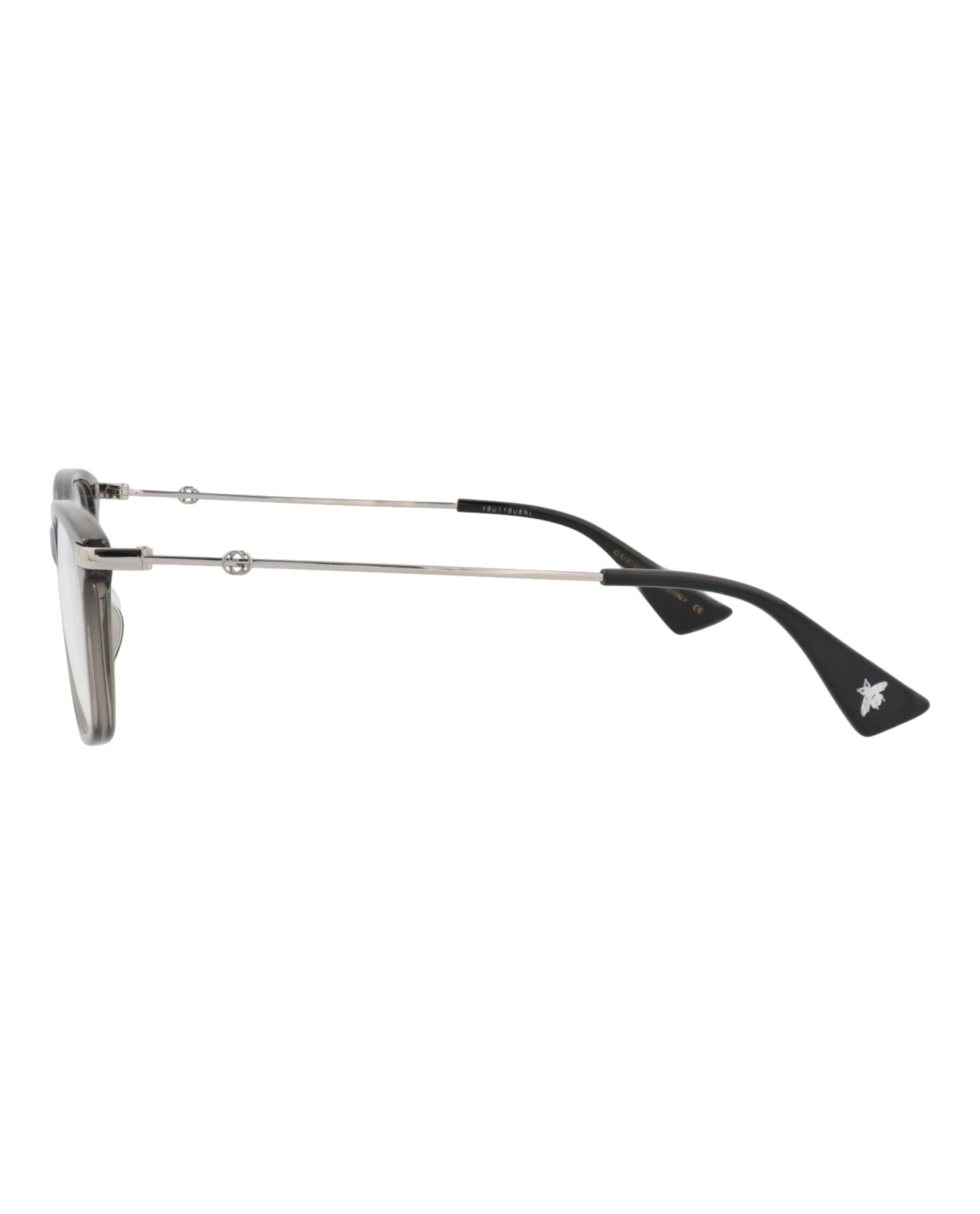 Gucci Gucci Womens Square/Rectangle Grey Silver Transparent Fashion Designer Eyewear