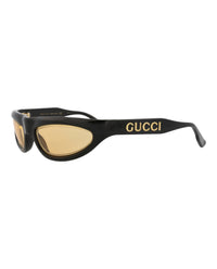 Gucci Gucci Mens Shield/Wrap Black Black Yellow Fashion Designer Eyewear