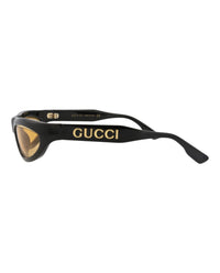 Gucci Gucci Mens Shield/Wrap Black Black Yellow Fashion Designer Eyewear