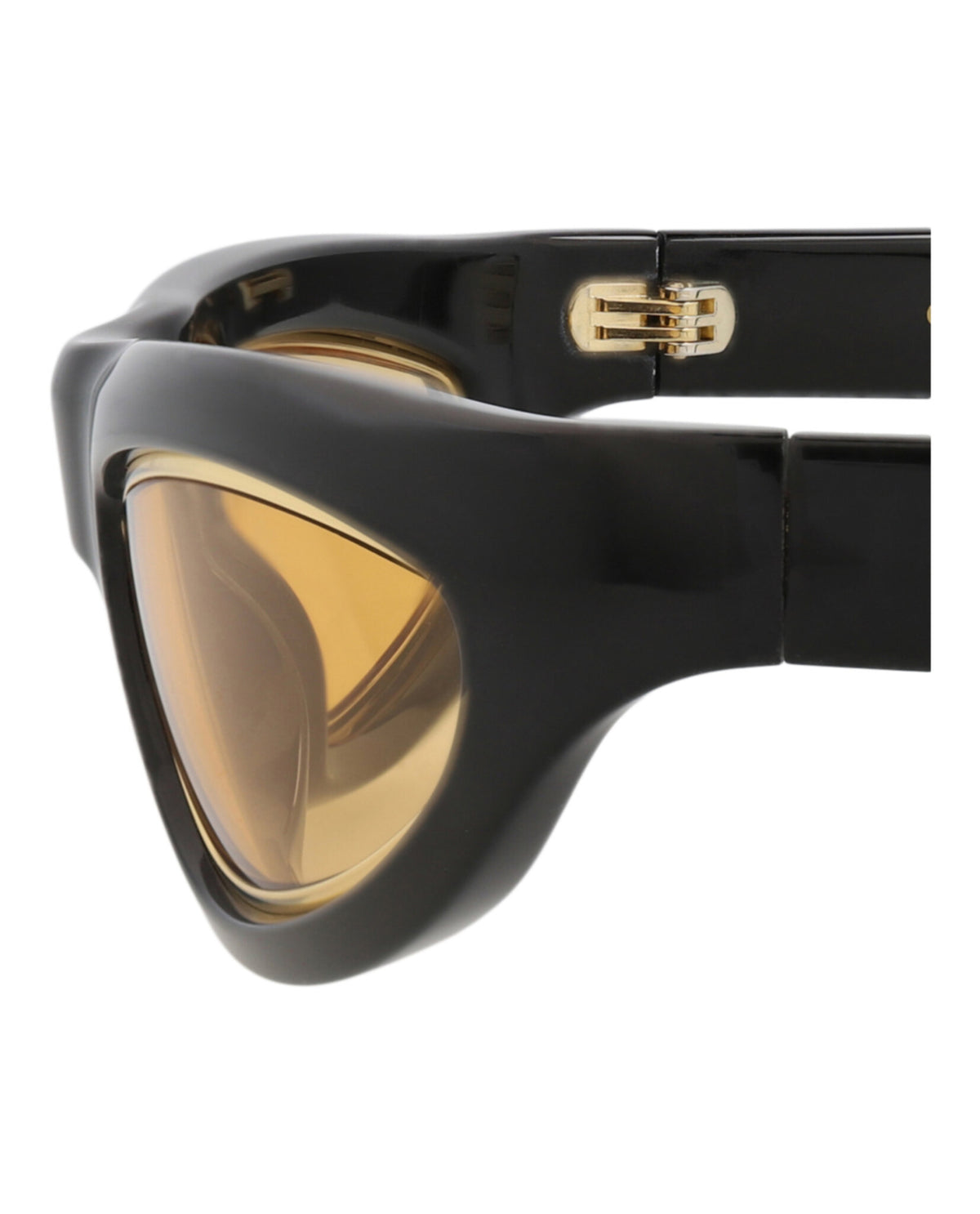 Gucci Gucci Mens Shield/Wrap Black Black Yellow Fashion Designer Eyewear
