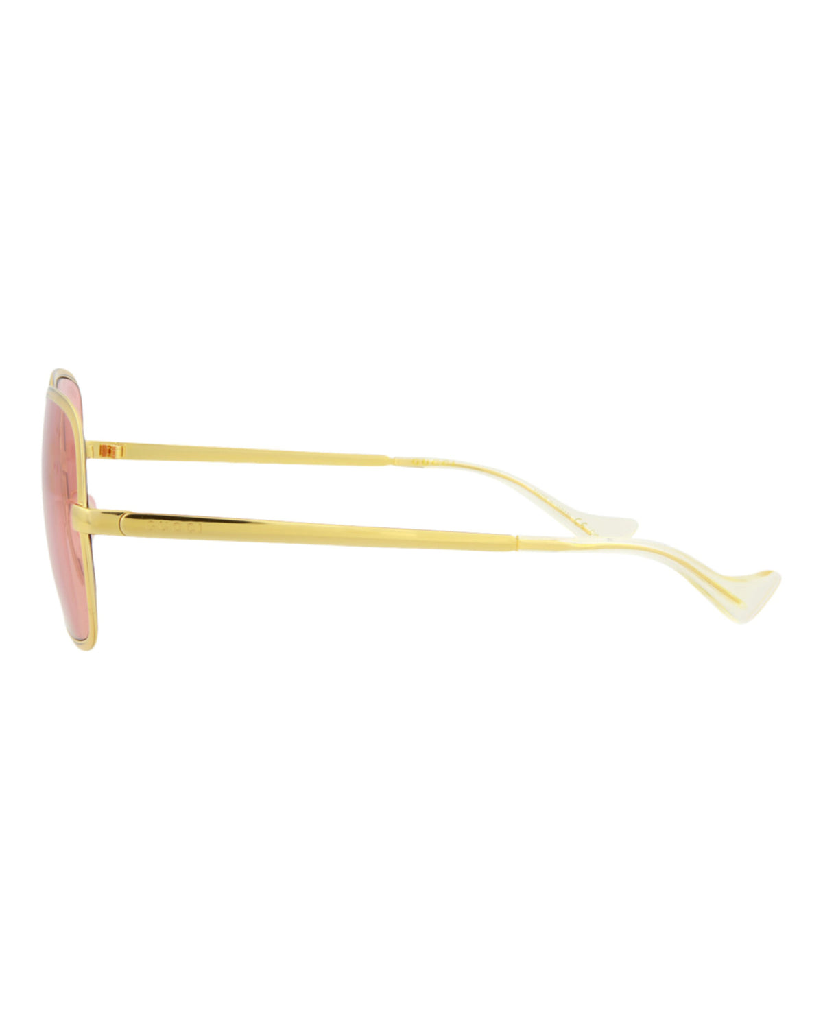 Gucci Gucci Mens Square/Rectangle Gold Gold Red Fashion Designer Eyewear