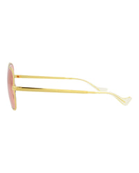 Gucci Gucci Mens Square/Rectangle Gold Gold Red Fashion Designer Eyewear