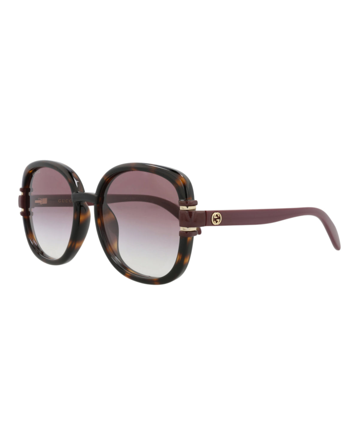 Gucci Gucci Womens Square/Rectangle Havana Brown Violet Fashion Designer Eyewear