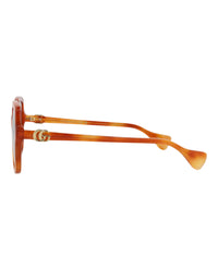 Gucci Gucci Womens Square/Rectangle Havana Havana Brown Fashion Designer Eyewear