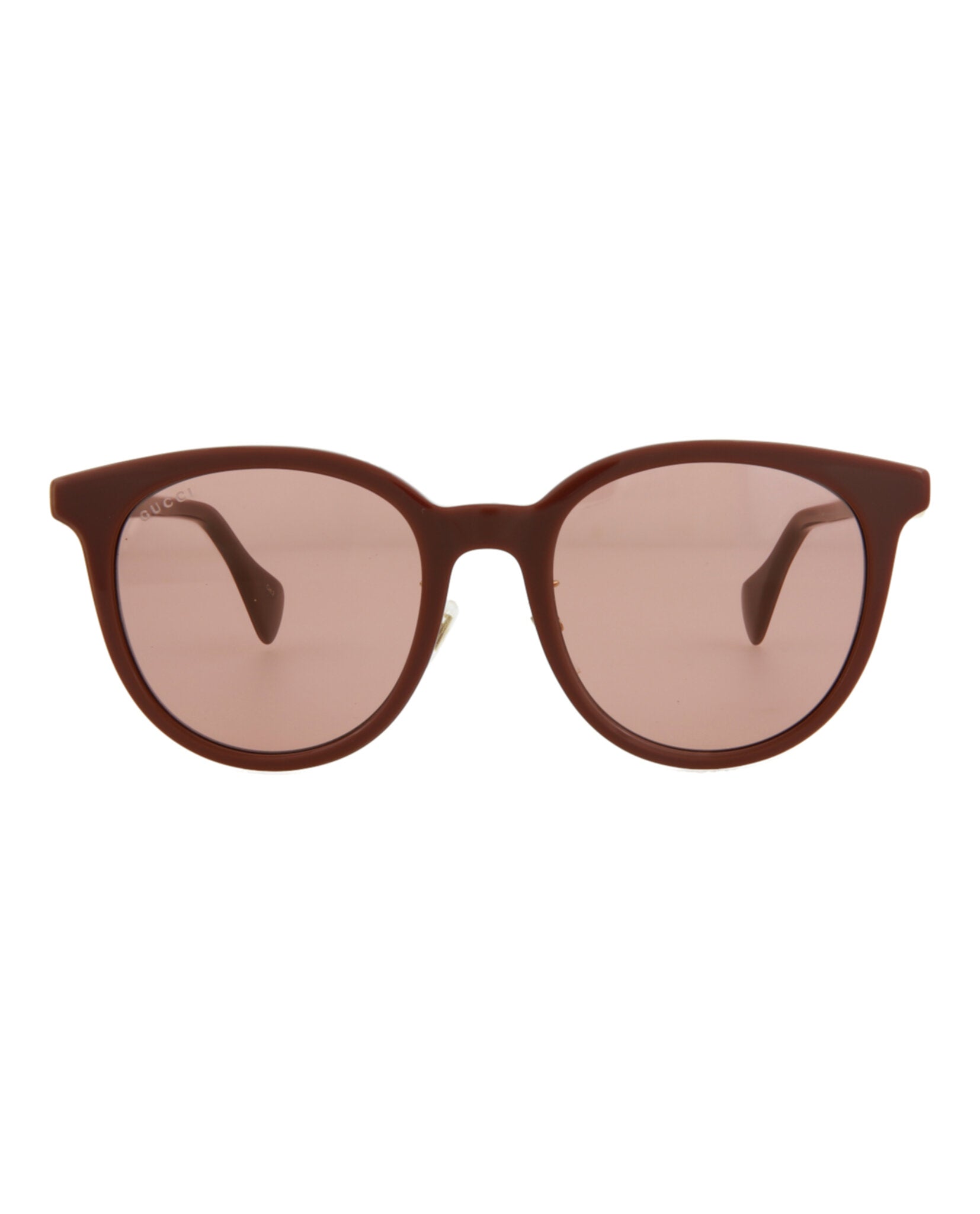 Gucci Womens Round/Oval Burgundy Burgundy Red Fashion Designer Eyewear