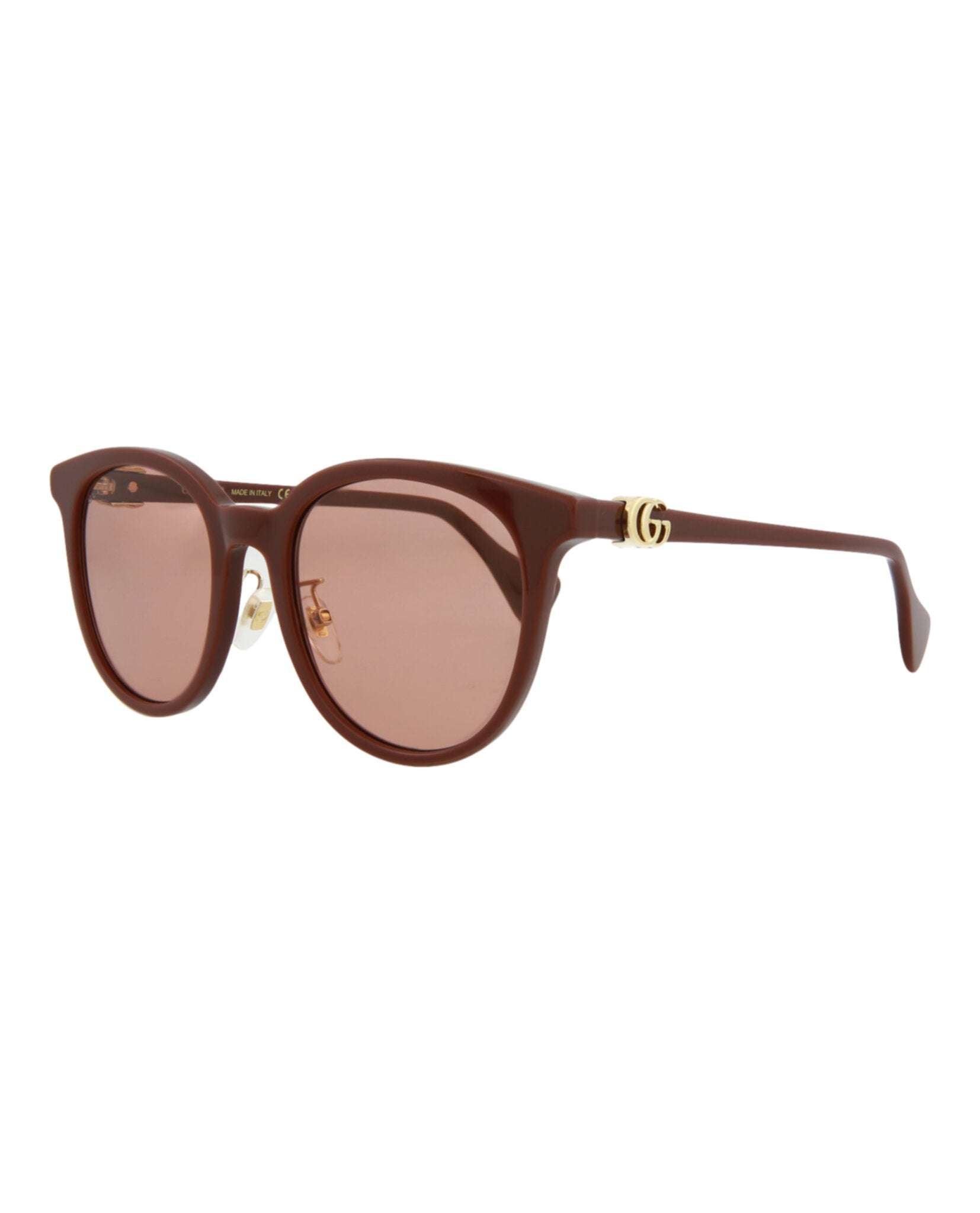 Gucci Womens Round/Oval Burgundy Burgundy Red Fashion Designer Eyewear
